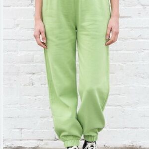 Brandy Melville Rosa Lime Green Jogger Sweatpants OS